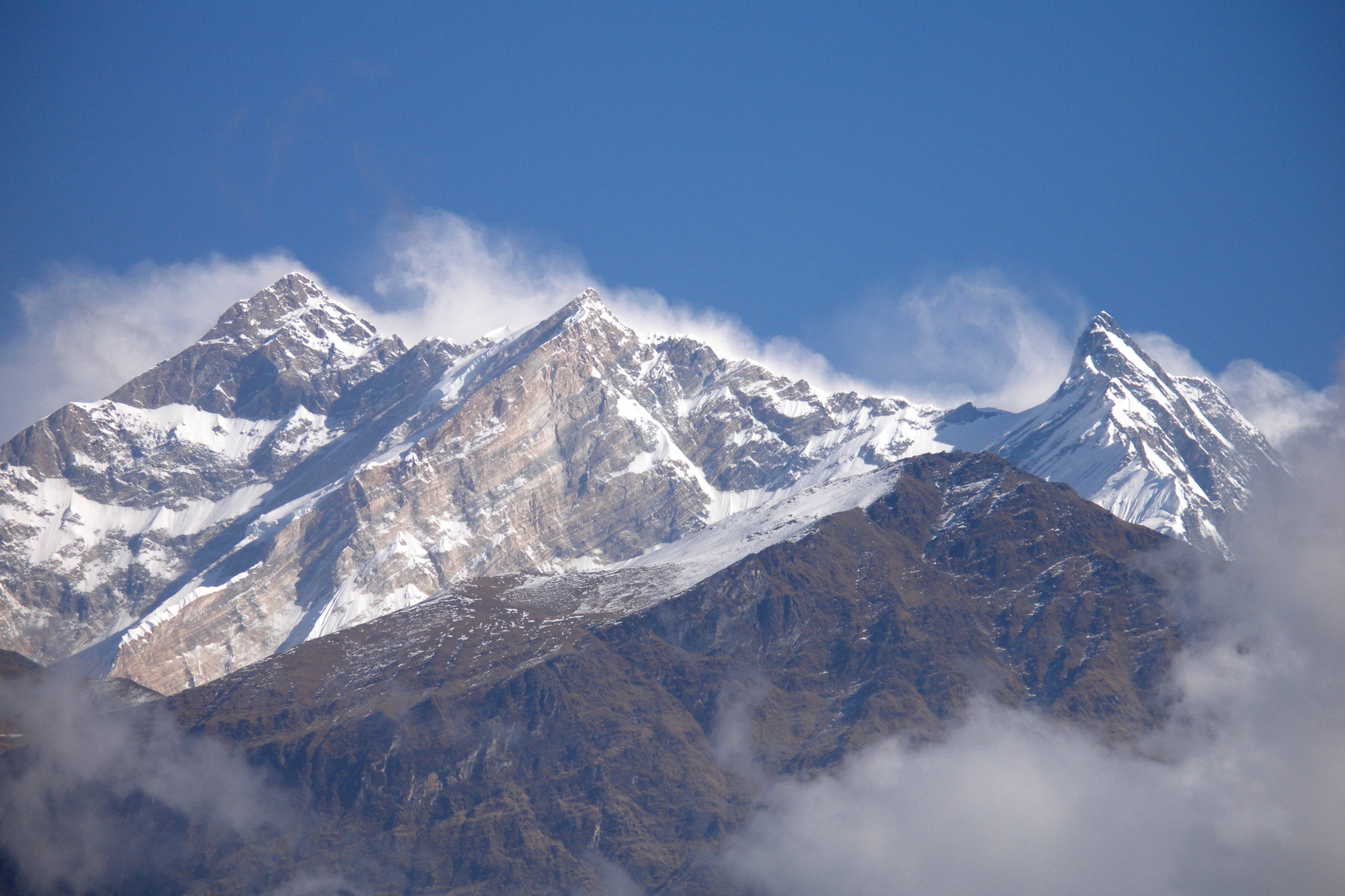 The Annapurna range above cloud, seen from the south